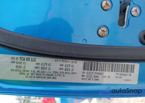 2019 Dodge Challenger R/T Scat Pack from USA, damaged, VIN 2C3CDZFJ7KH540437